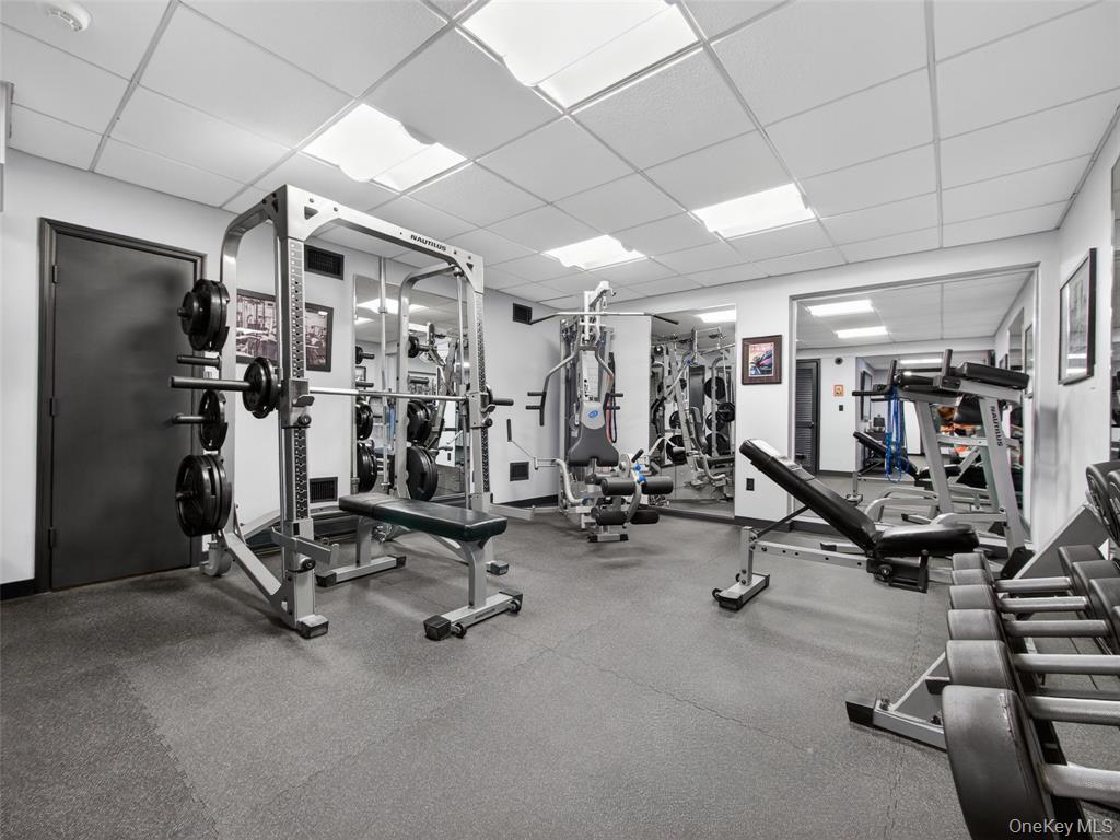 Home gym with exercise equipment