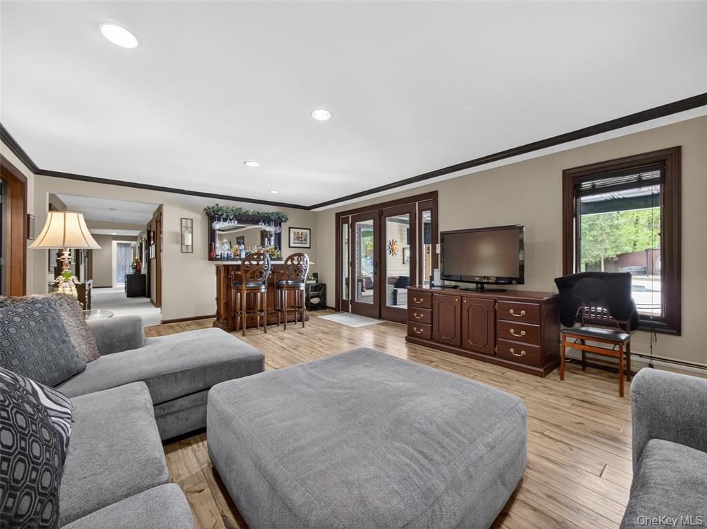 Lower level family room and bar