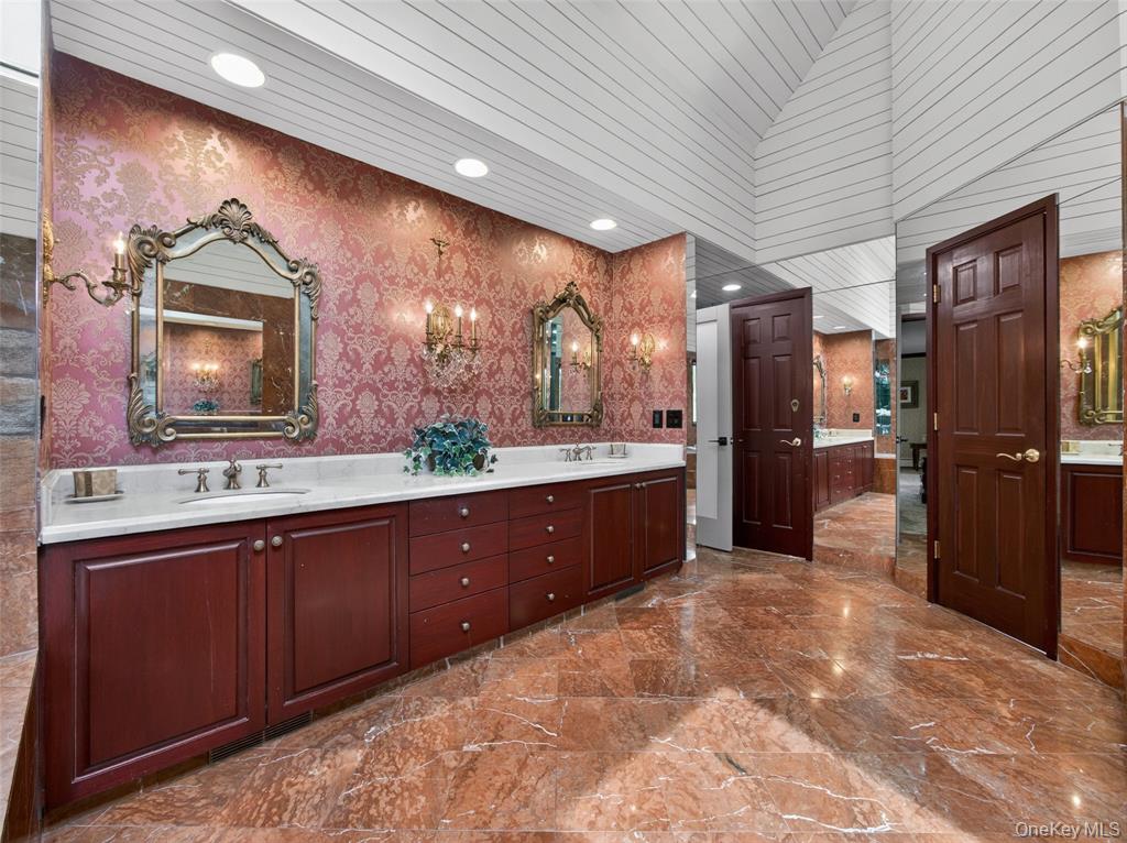 Dual vanities in the primary bathroom